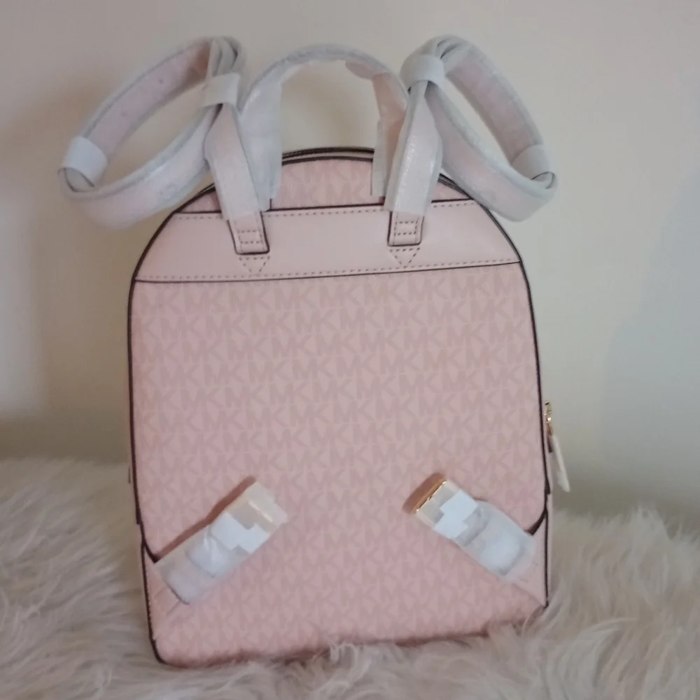 NWT Michael Kors Pink Powder Blush Jaycee Backpack With Matching Card Holder SET - Picture 7 of 8
